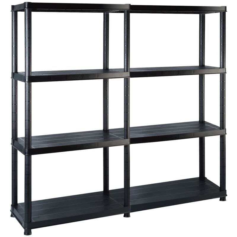 

vidaXL Estante de almacenaje 4 niveles negro plástico 122x30,5x130 cm - Negro