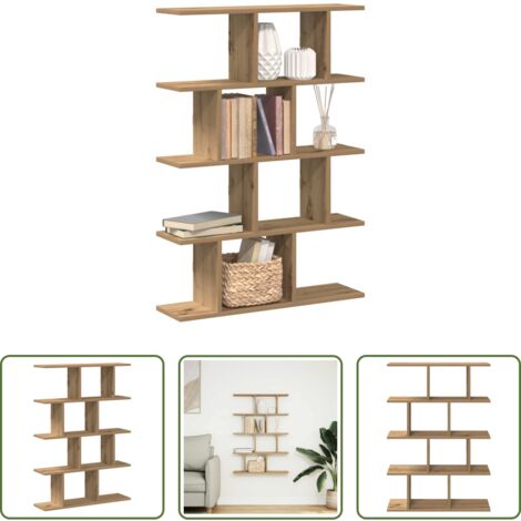 vidaXL Estante de almacenamiento -  Estante cubo de pared 12 compartimentos madera roble artisan