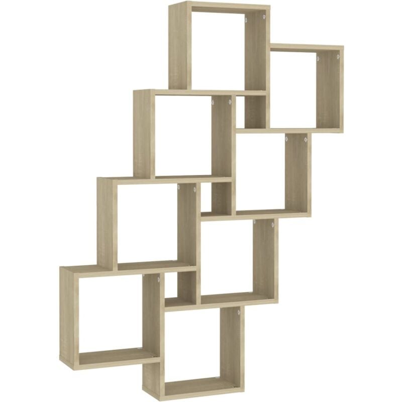 

vidaXL Estante de cubo de pared aglomerado 90x15x119 cm roble Sonoma - Marrón