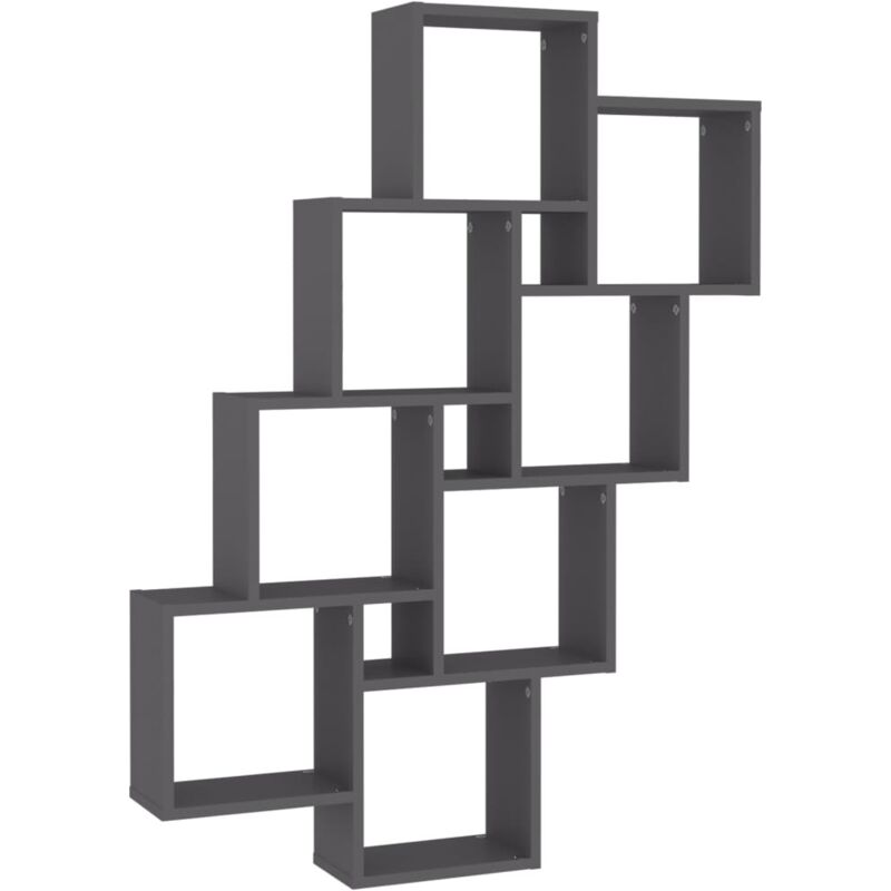 

vidaXL Estante de cubo de pared aglomerado 90x15x119 cm gris - Gris