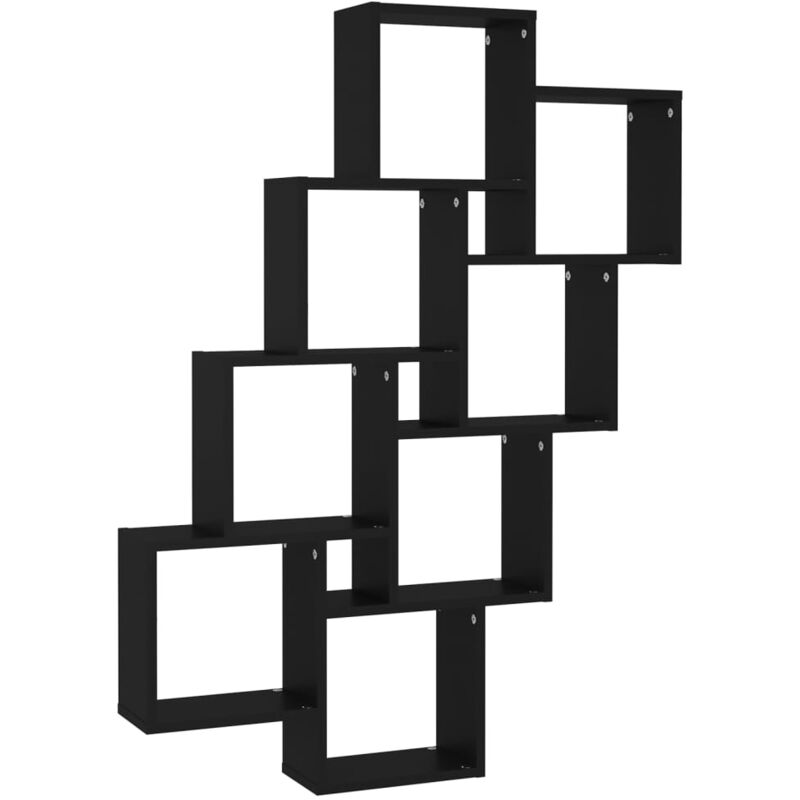 

vidaXL Estante de cubo de pared aglomerado 90x15x119 cm negro - Negro