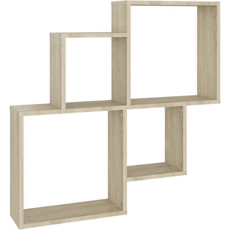 

vidaXL Estante de cubo de pared aglomerado 80x15x78,5cm color roble - Marrón