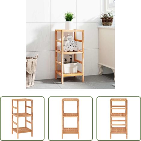 vidaXL Estante de madera -  Estante de baño madera maciza nogal 35,5x35,5x79 cm