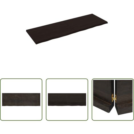 vidaXL Estante de madera -  Estante pared madera roble tratada marrón oscuro 180x60x(2-4)cm