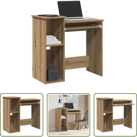 vidaXL Estante de oficina -  Escritorio estantes madera roble artisian 84x40x78 cm