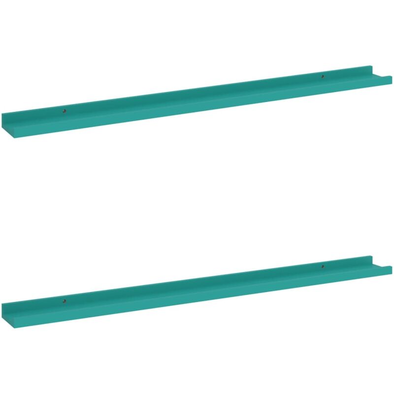 

vidaXL Estantes de pared 2 unidades azul 100x9x3 cm - Azul