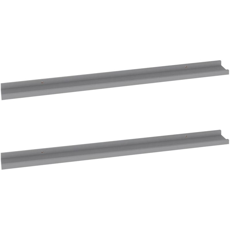 

vidaXL Estantes de pared 2 unidades gris 100x9x3 cm - Gris