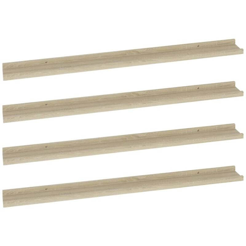 

vidaXL Estantes de pared 4 unidades color roble Sonoma 100x9x3 cm - Marrón