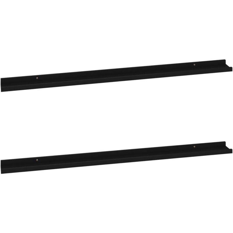 

vidaXL Estantes de pared 2 unidades negro 115x9x3 cm - Negro