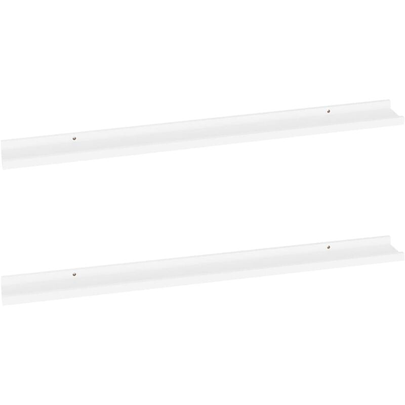 

vidaXL Estantes de pared 2 unidades blanco 100x9x3 cm - Blanco