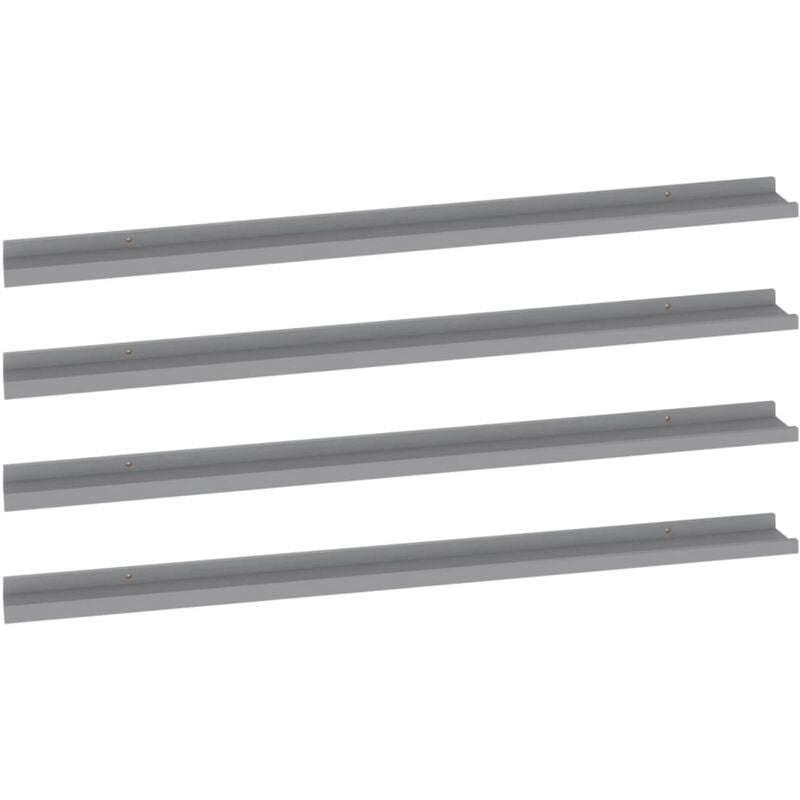 

vidaXL Estantes de pared 4 unidades gris 115x9x3 cm - Gris