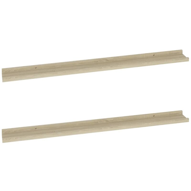 

vidaXL Estantes de pared 2 unidades color roble Sonoma 100x9x3 cm - Marrón