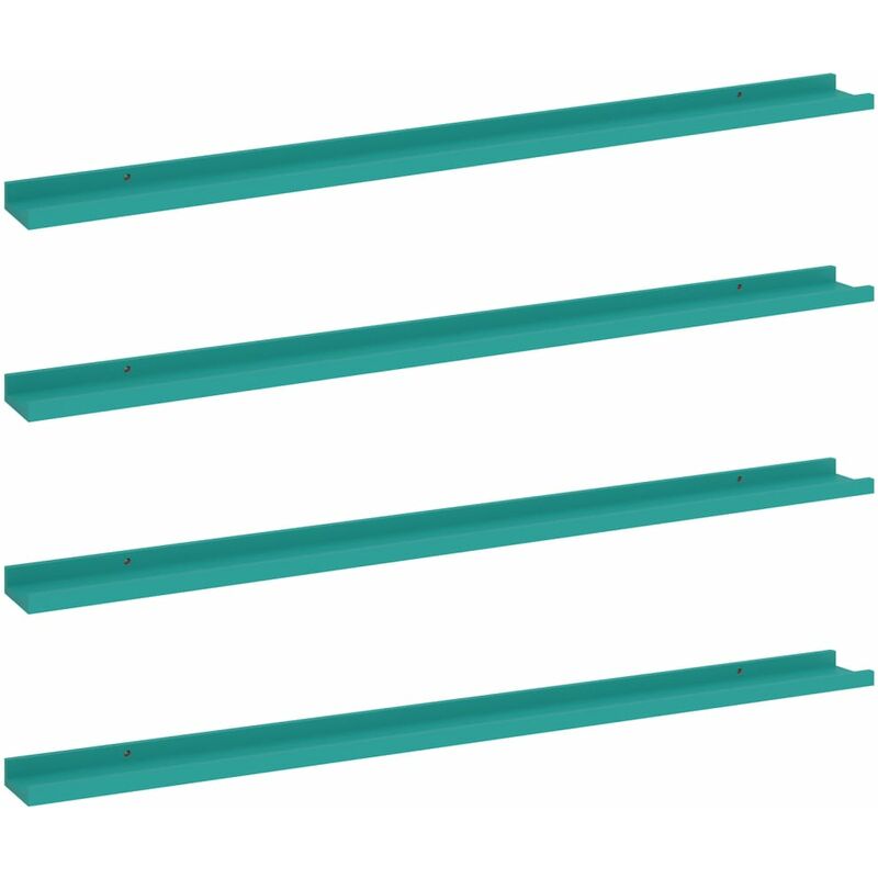 

vidaXL Estantes de pared 4 unidades azul 115x9x3 cm - Azul