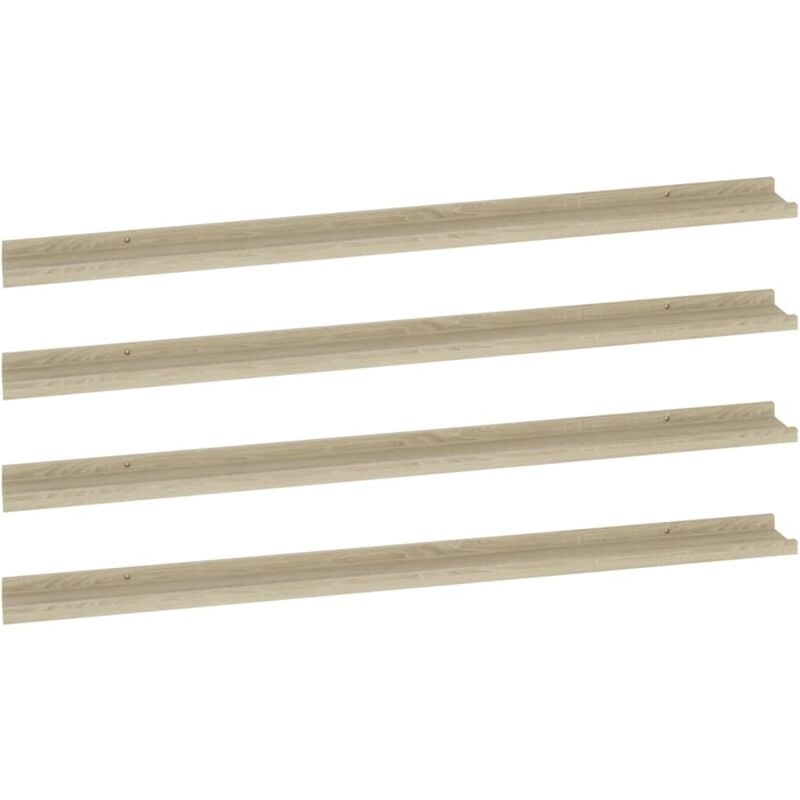 

vidaXL Estantes de pared 4 unidades color roble Sonoma 115x9x3 cm - Marrón