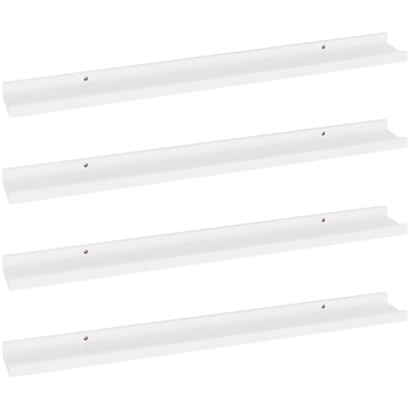 

vidaXL Estantes de pared 4 unidades blanco 80x9x3 cm - Blanco
