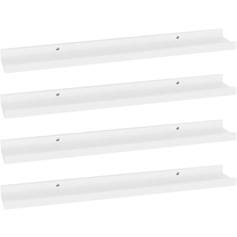 

vidaXL Estantes de pared 4 unidades blanco 60x9x3 cm - Blanco