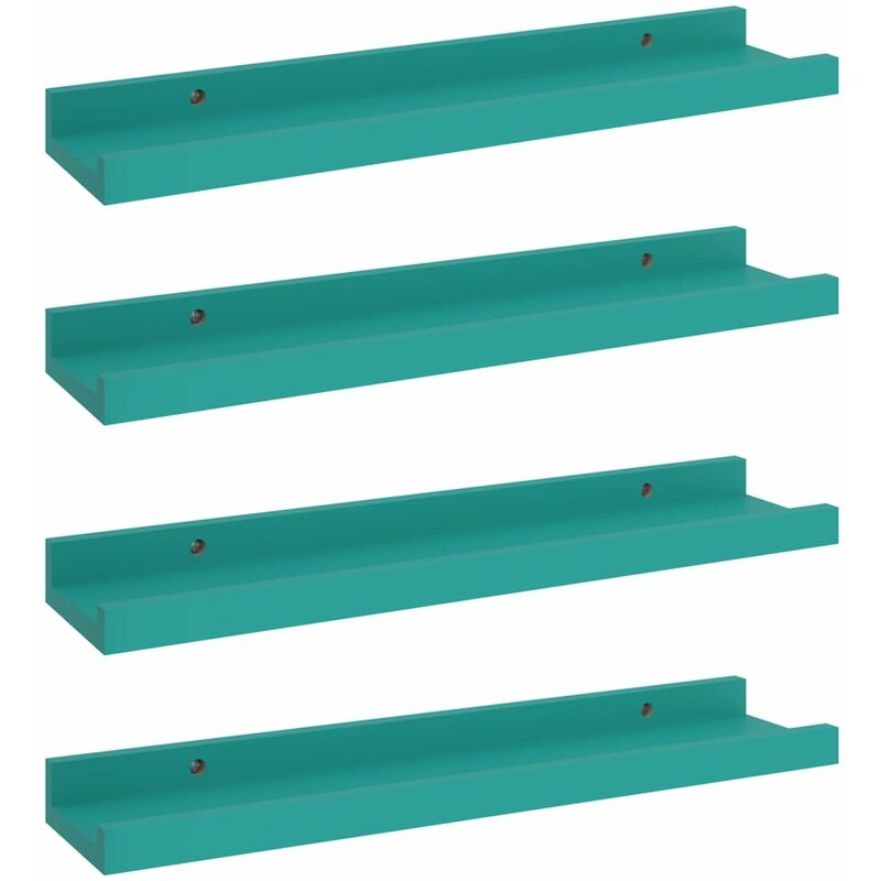 

vidaXL Estantes de pared 4 unidades azul 40x9x3 cm - Azul