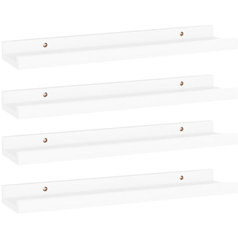 

vidaXL Estantes de pared 4 unidades blanco 40x9x3 cm - Blanco