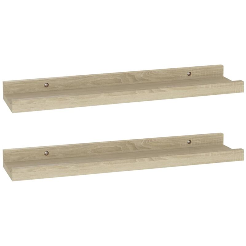 

vidaXL Estantes de pared 2 unidades color roble Sonoma 40x9x3 cm - Marrón