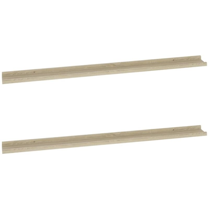 

vidaXL Estantes de pared 2 unidades color roble Sonoma 115x9x3 cm - Marrón