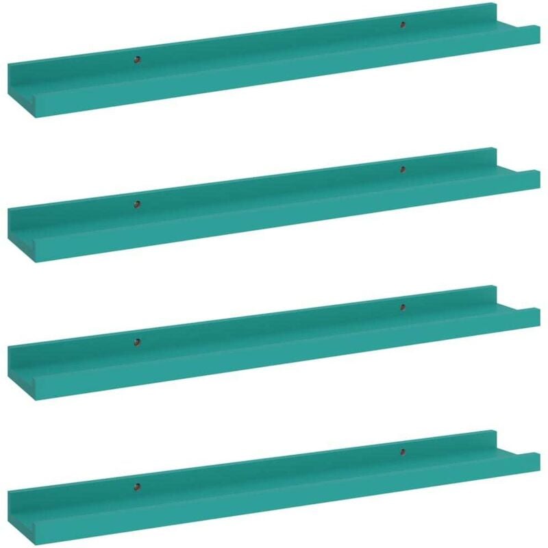 

vidaXL Estantes de pared 4 unidades azul 60x9x3 cm - Azul
