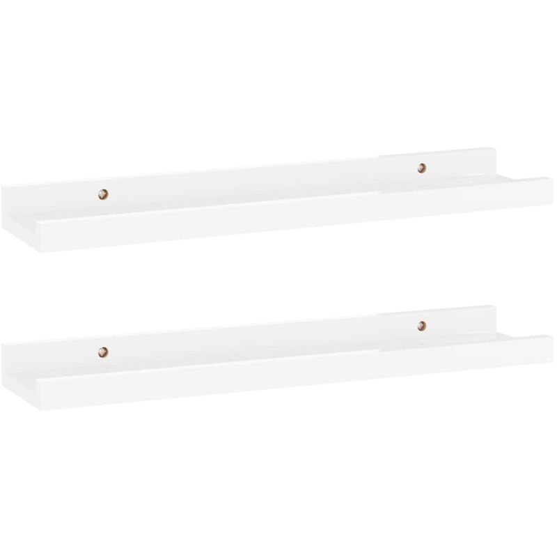 

vidaXL Estantes de pared 2 unidades blanco brillante 40x9x3 cm - Blanco