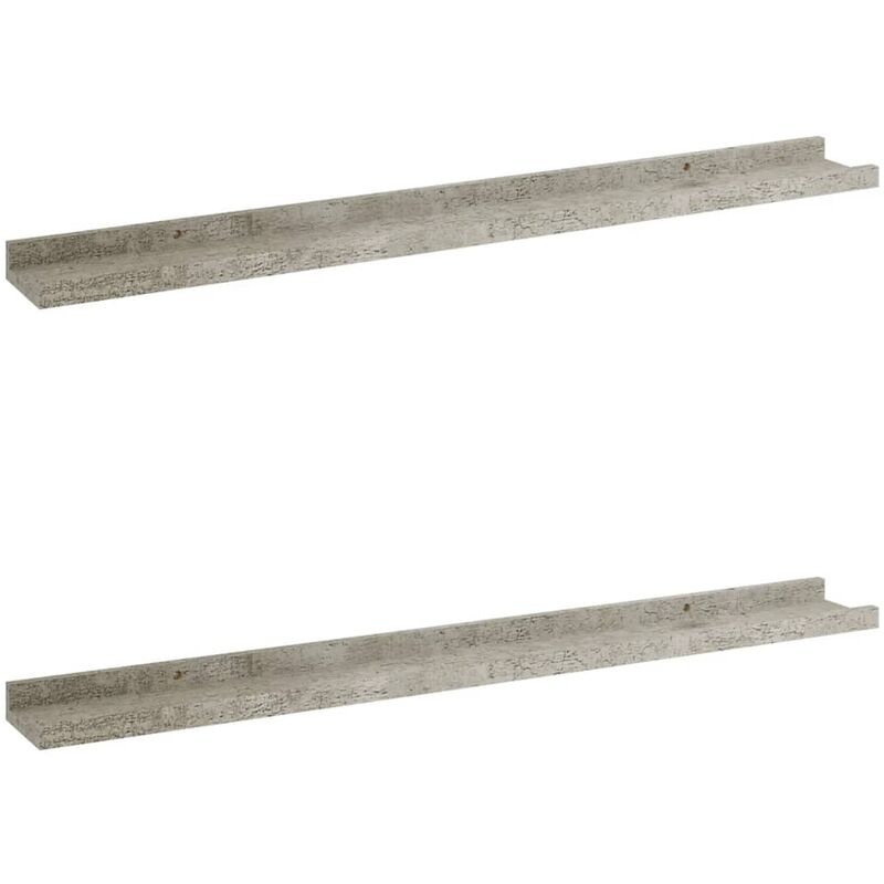 

vidaXL Estantes de pared 2 unidades gris hormigón 80x9x3 cm - Gris