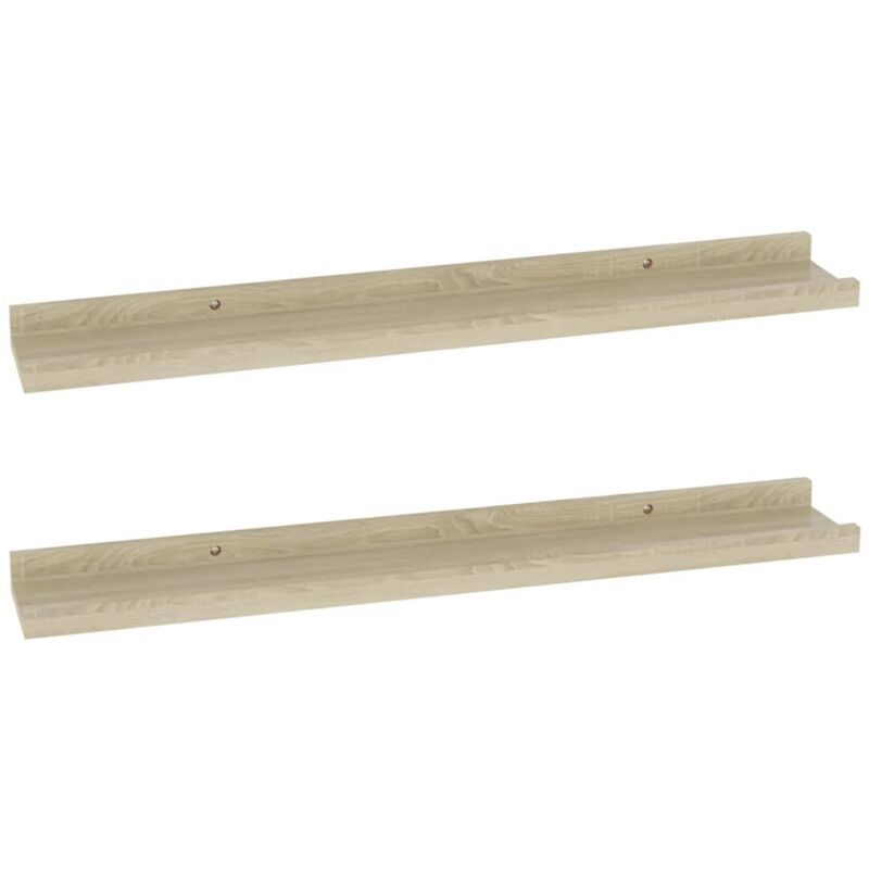 

vidaXL Estantes de pared 2 unidades color roble Sonoma 60x9x3 cm - Marrón