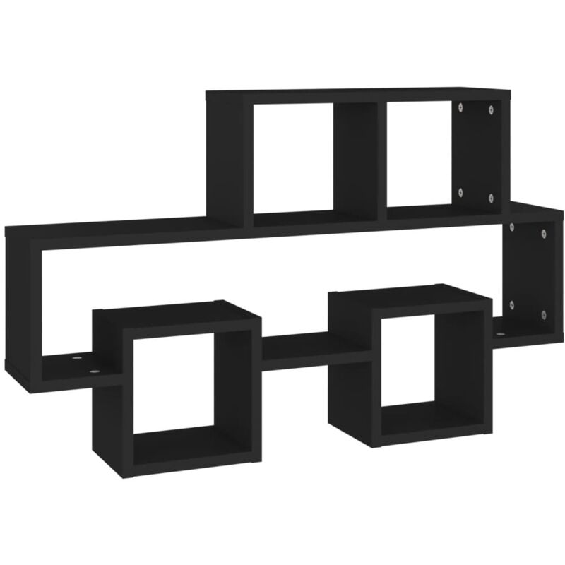 

vidaXL Estante pared forma coche aglomerado 82x15x51 cm negro - Negro