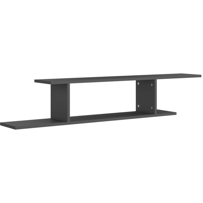 

vidaXL Estante de pared para TV aglomerado 125x18x23 cm gris - Gris