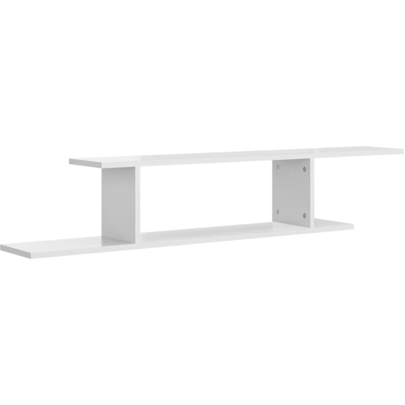 

vidaXL Estante de pared para TV aglomerado 125x18x23 cm blanco brillo - Blanco