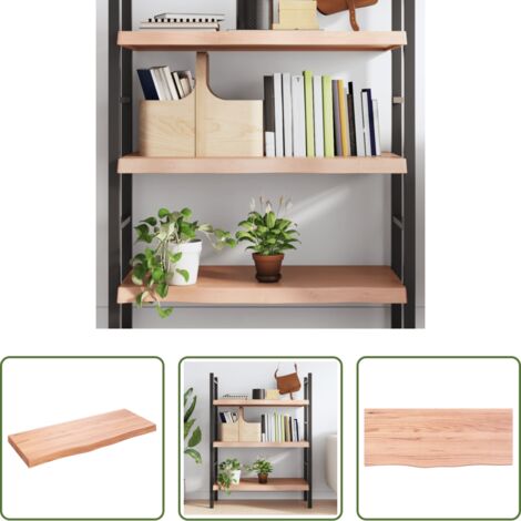 vidaXL Estante de roble -  Estante pared madera roble tratada marrón claro 100x40x(2-6) cm
