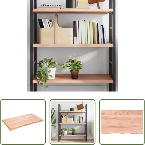 vidaXL Estante de roble -  Estante pared madera roble tratada marrón claro 100x60x(2-4) cm