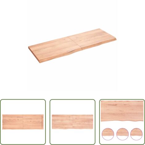 vidaXL Estante de roble -  Estante pared madera roble tratada marrón claro 140x50x(2-4) cm