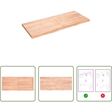 vidaXL Estante de roble -  Estante pared madera roble tratada marrón claro 140x60x(2-4) cm