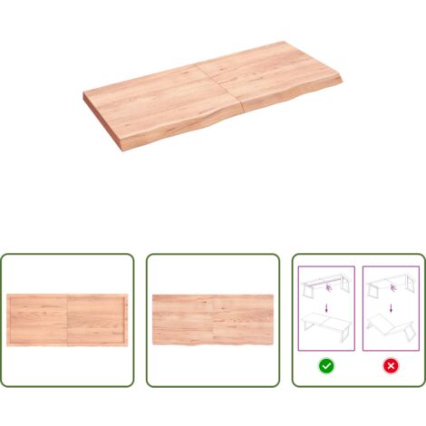 vidaXL Estante de roble -  Estante pared madera roble tratada marrón claro 140x60x(2-6) cm