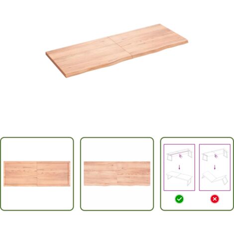 vidaXL Estante de roble -  Estante pared madera roble tratada marrón claro 160x60x(2-4) cm