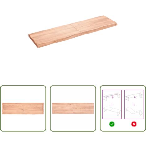 vidaXL Estante de roble -  Estante pared madera roble tratada marrón claro 180x50x(2-6) cm
