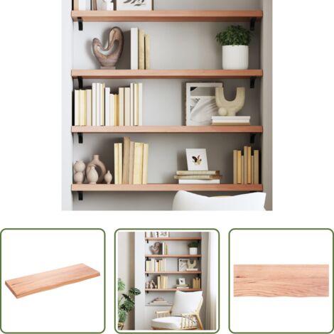 vidaXL Estante de roble -  Estante pared madera roble tratada marrón claro 80x30x(2-4) cm