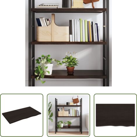 vidaXL Estante de roble -  Estante pared madera roble tratada marrón oscuro 100x60x(2-4)cm