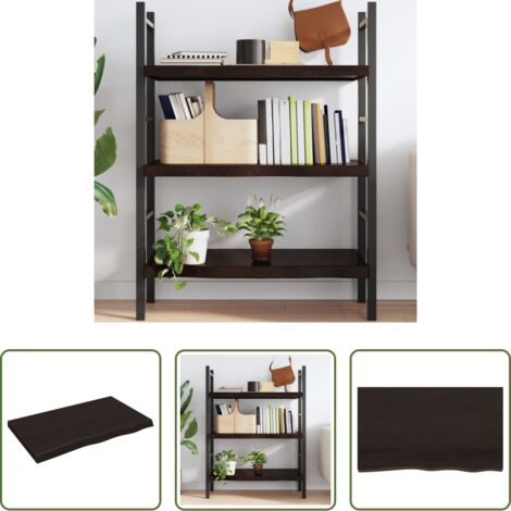 vidaXL Estante de roble -  Estante pared madera roble tratada marrón oscuro 100x60x(2-6)cm