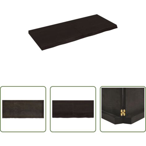 vidaXL Estante de roble -  Estante pared madera roble tratada marrón oscuro 140x60x(2-6)cm