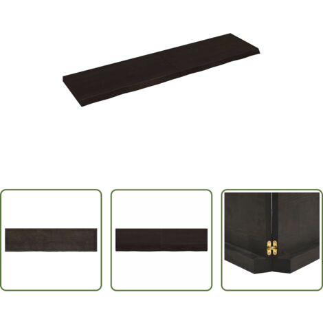 vidaXL Estante de roble -  Estante pared madera roble tratada marrón oscuro 200x50x(2-6)cm