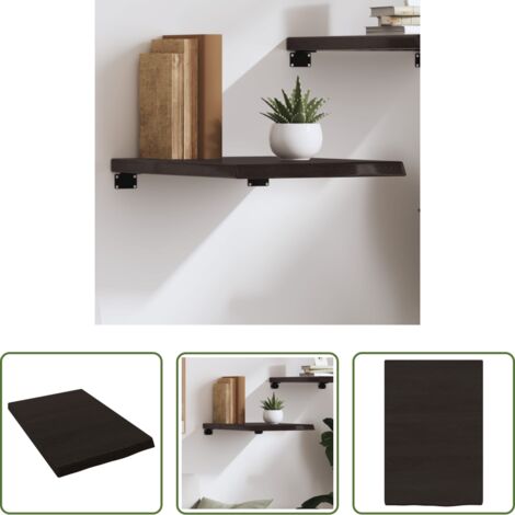 vidaXL Estante de roble -  Estante pared madera roble tratada marrón oscuro 40x60x(2-4) cm