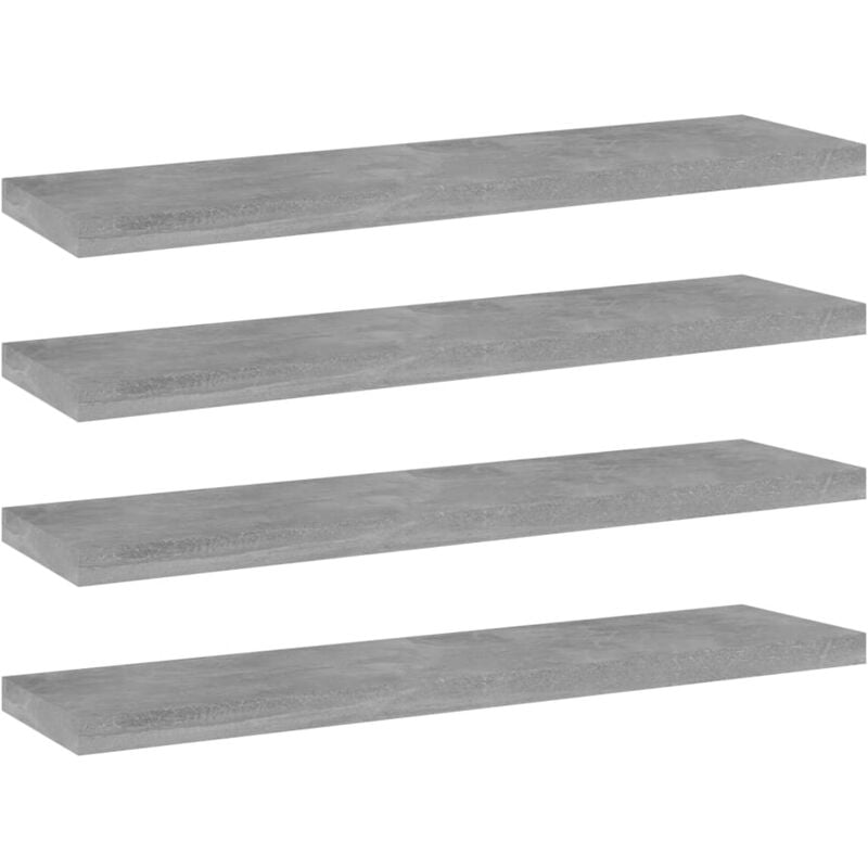 

vidaXL Estante estantería 4 uds aglomerado gris hormigón 40x10x1,5 cm - Gris