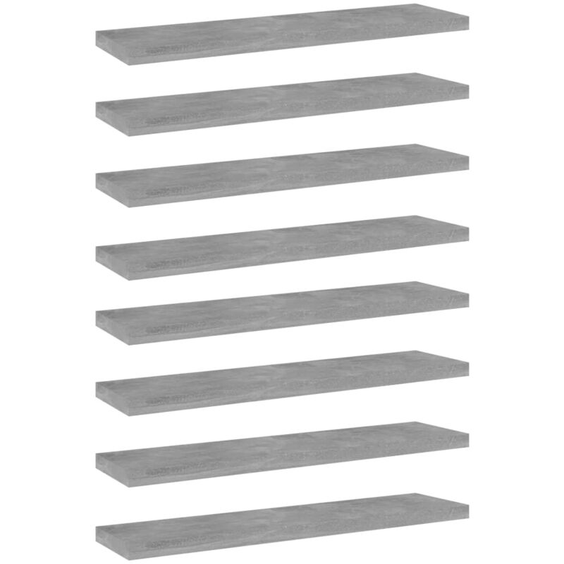 

vidaXL Estante estantería 8 uds aglomerado gris hormigón 40x10x1,5 cm - Gris