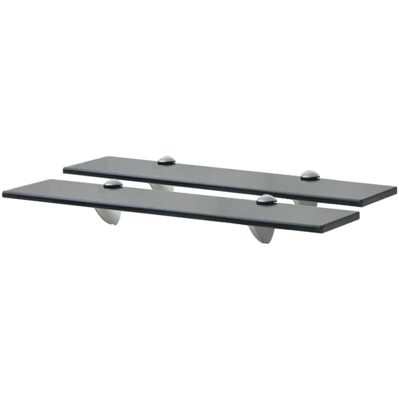 

vidaXL Estante Flotante Vidrio 8 mm 50x10 cm 2 Unidades - Negro