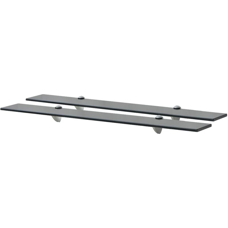 

vidaXL Estante Flotante Vidrio 8 mm 80x10 cm 2 Unidades - Negro