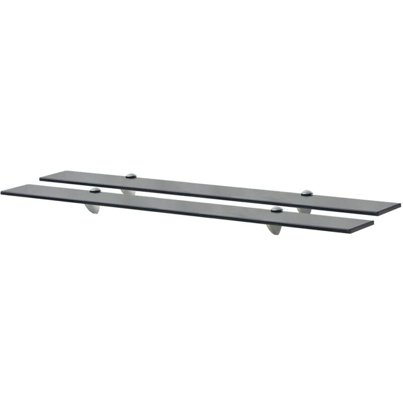 

vidaXL Estante Flotante Vidrio 8 mm 90x10 cm 2 Unidades - Negro