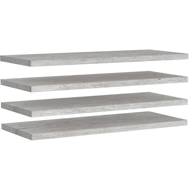 

vidaXL Estantes flotantes de pared MDF gris hormigón 100x23,5x3,8cm 4 uds - Gris